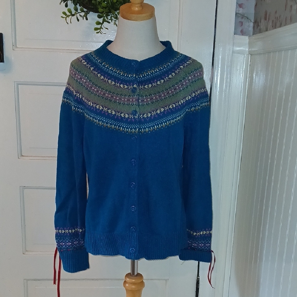 Tiara Blue and Green Women's Cardigan
